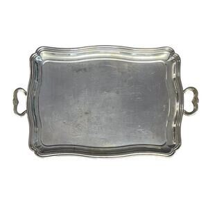Vintage Unbranded SILVER PLATED Serving Tray 20" x 12"
